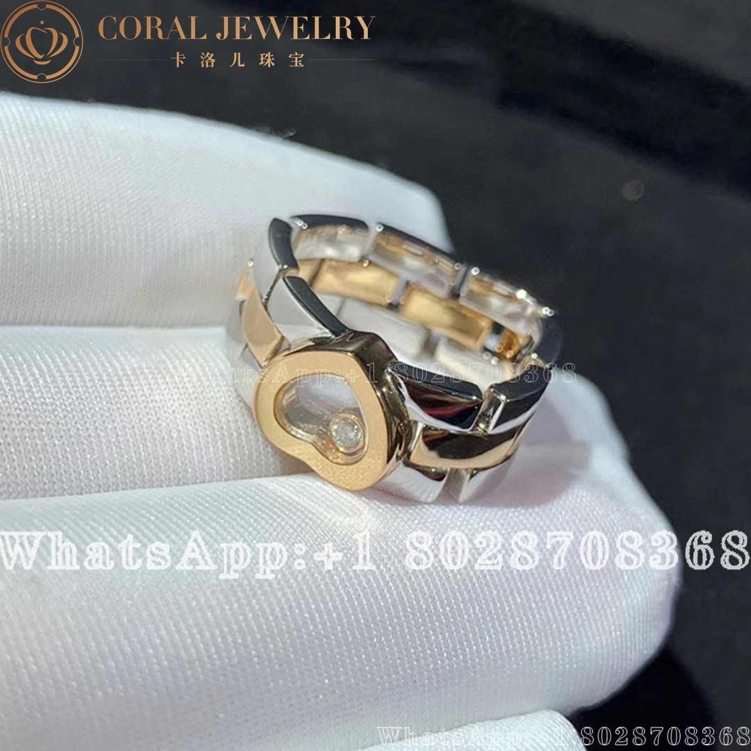 Chopard Happy Diamond White And Rose Gold Panther Link Flex Ring Coral (2)