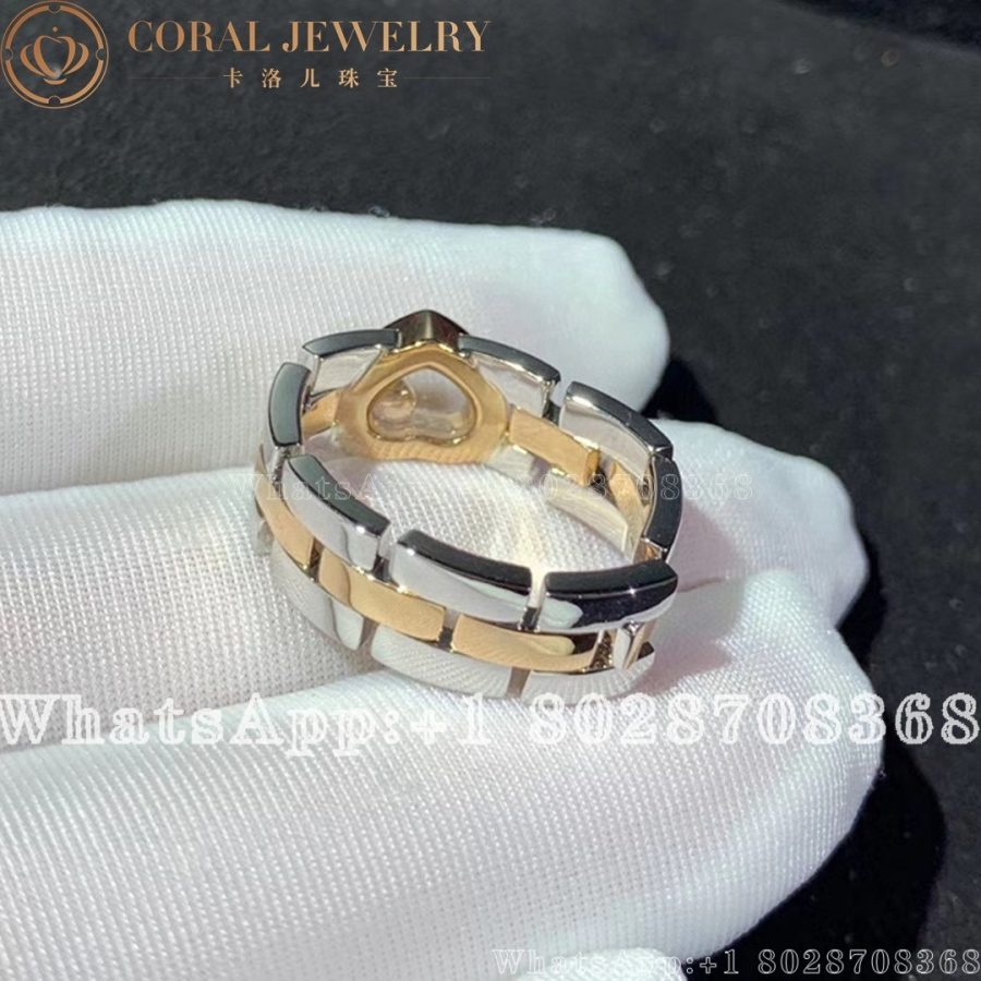 Chopard Happy Diamond White And Rose Gold Panther Link Flex Ring Coral (5)