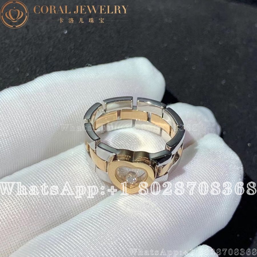 Chopard Happy Diamond White And Rose Gold Panther Link Flex Ring Coral (6)