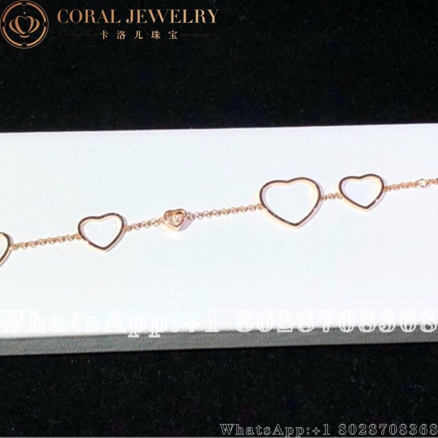 Chopard Happy Hearts Rose Gold Diamond Bracelet 857482 5001