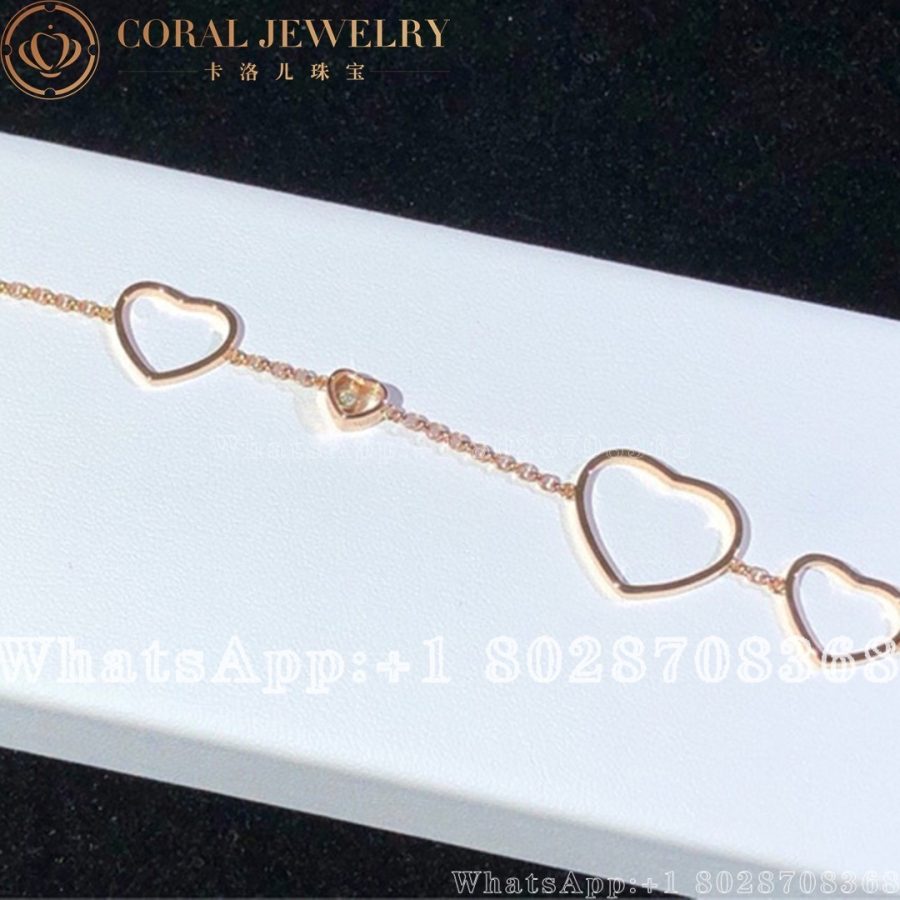 Chopard Happy Hearts Rose Gold Diamond Bracelet 857482 5001 Coral (2)