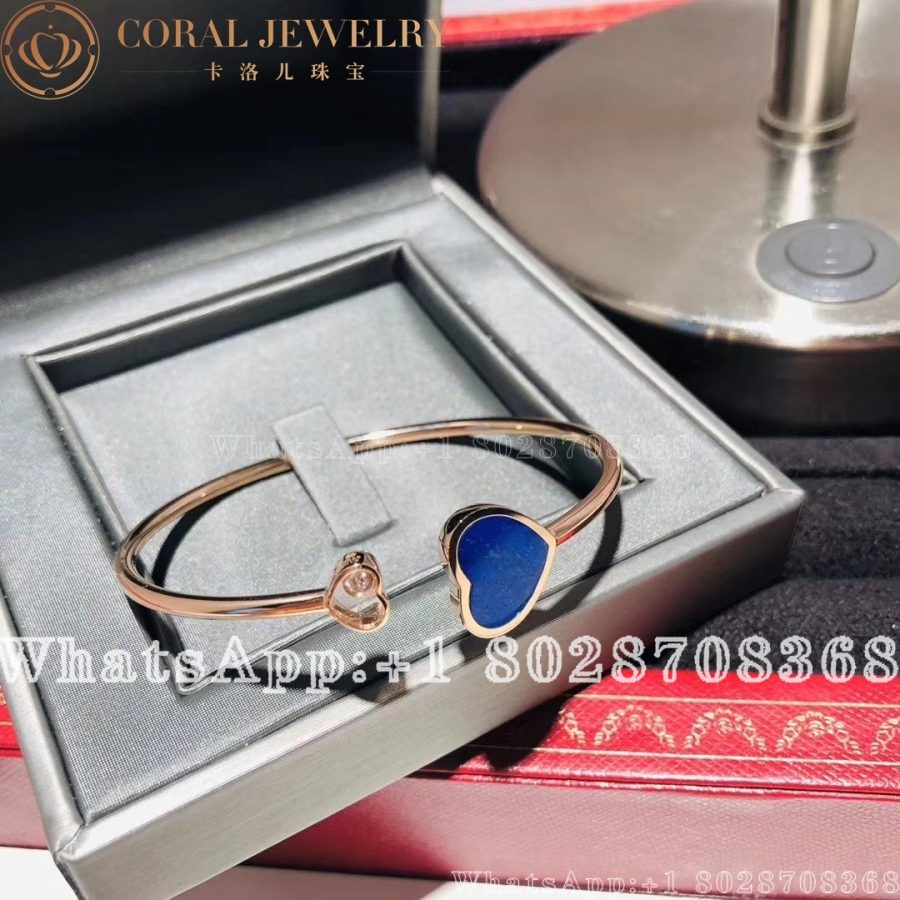 Chopard Happy Hearts Rose Gold Lapis Lazuli Diamond Bangle 857482 5502 Coral (1)