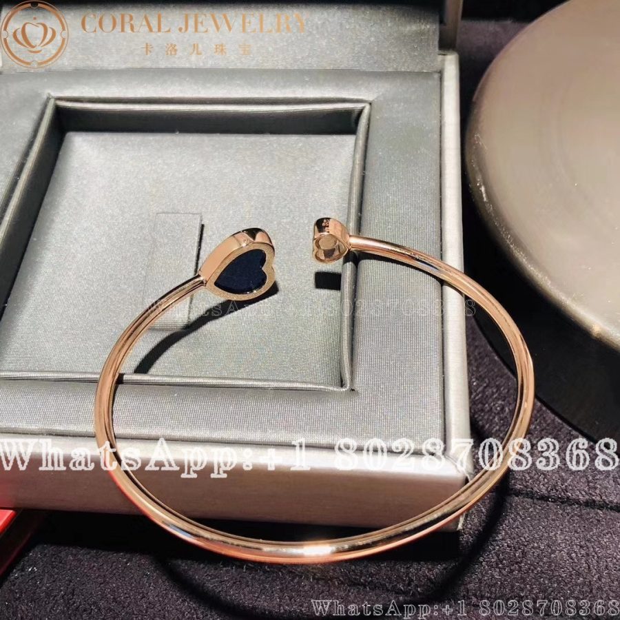 Chopard Happy Hearts Rose Gold Lapis Lazuli Diamond Bangle 857482 5502 Coral (3)