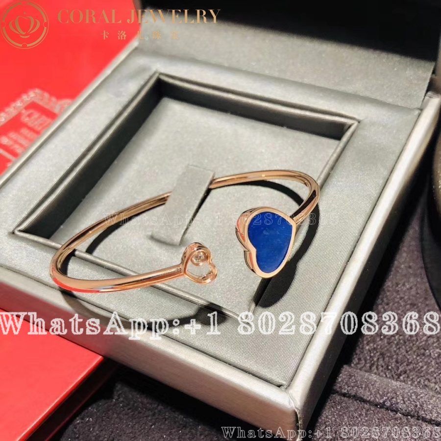 Chopard Happy Hearts Rose Gold Lapis Lazuli Diamond Bangle 857482 5502 Coral (4)