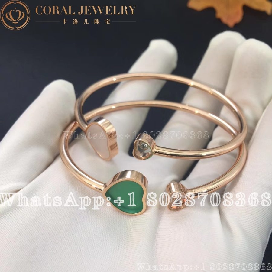 Chopard Happy Hearts Rose Gold Mother Of Pearl Diamond Bangle 857482 5302 Coral (3)