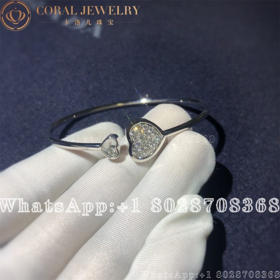 Chopard Happy Hearts White Gold Diamond Bangle 857482 1909 Coral (4)