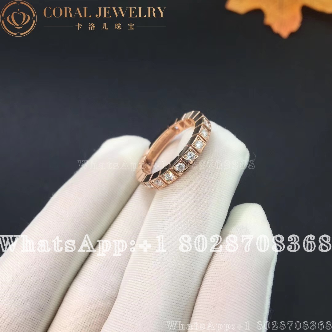 Chopard Ice Cube Ring Ethical Rose Gold Half Set Diamonds 827702 5259 Coral (2)