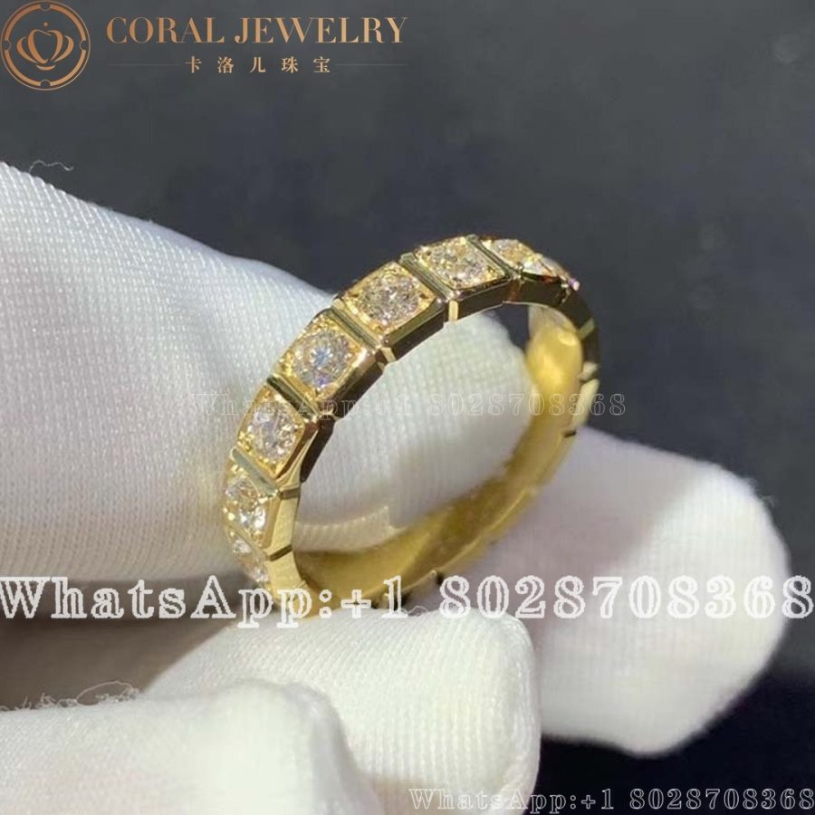 Chopard Ice Cube Ring Ethical Yellow Gold Half Set Diamonds Ref Number829834 0039 Coral (4)