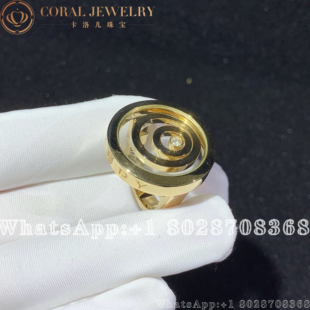 Chopard Ring Happy Spirit Yellow Gold Diamond Ring Coral (1)