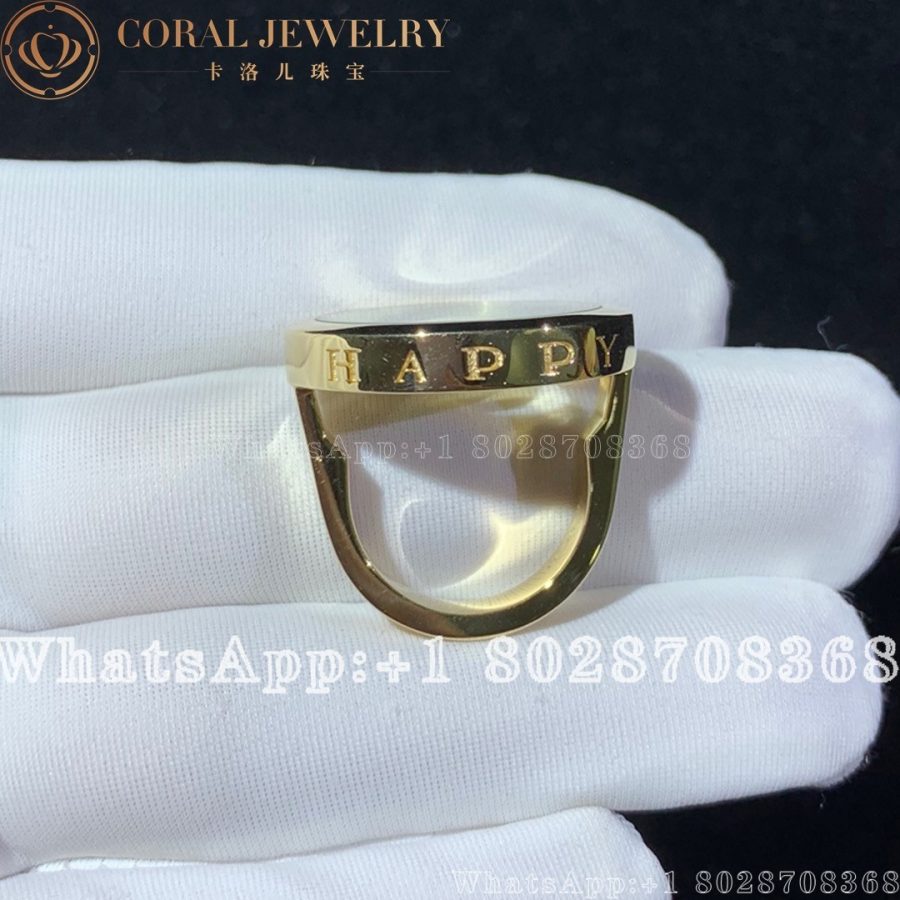 Chopard Ring Happy Spirit Yellow Gold Diamond Ring Coral (4)