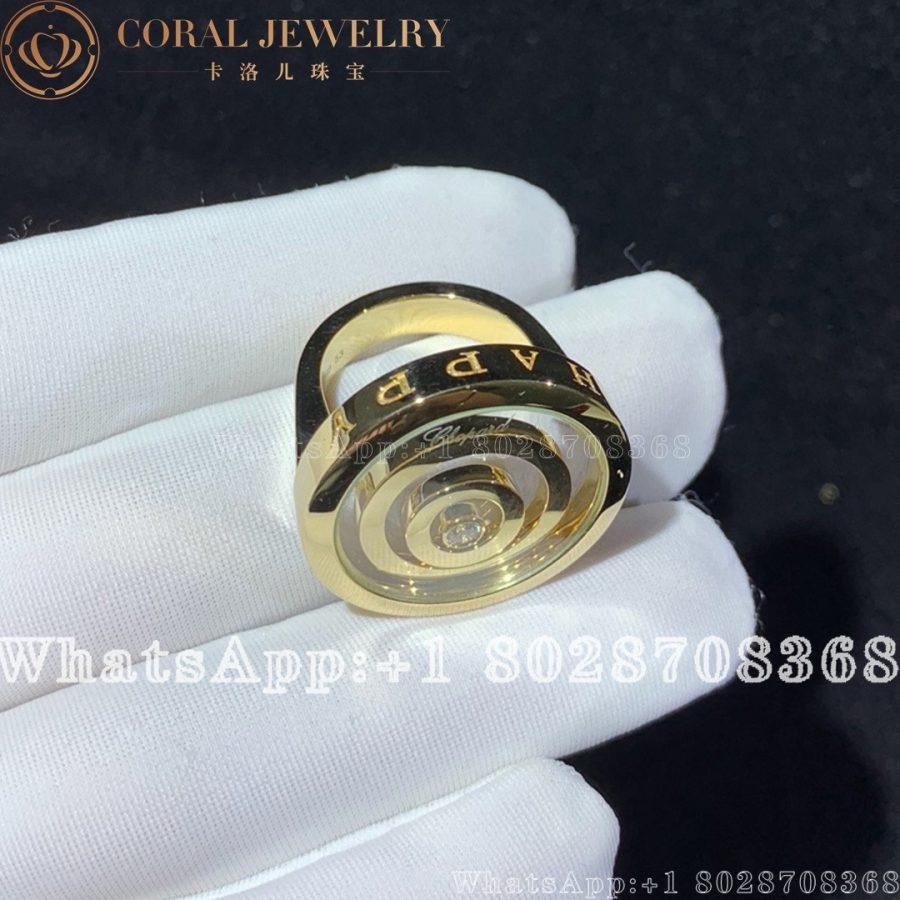 Chopard Ring Happy Spirit Yellow Gold Diamond Ring Coral (5)