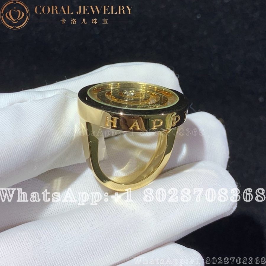 Chopard Ring Happy Spirit Yellow Gold Diamond Ring Coral (7)