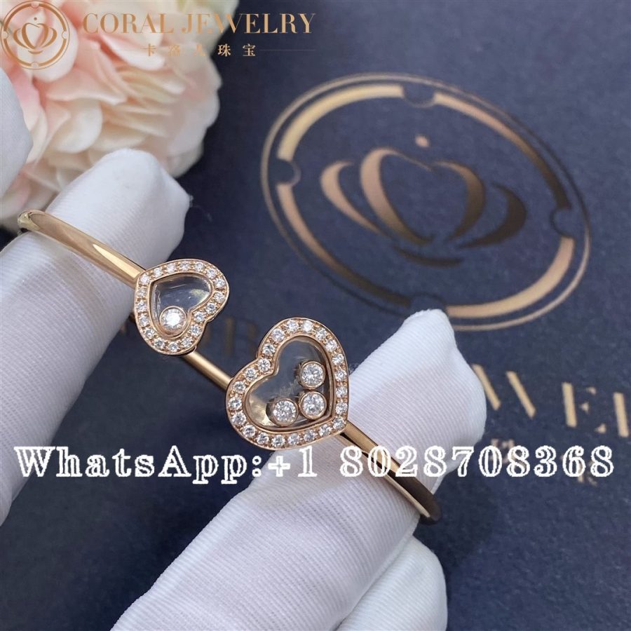 Chopard Happy Diamond Icons Rose Gold Diamond Bracelet 85a614 5001 Coral (5)