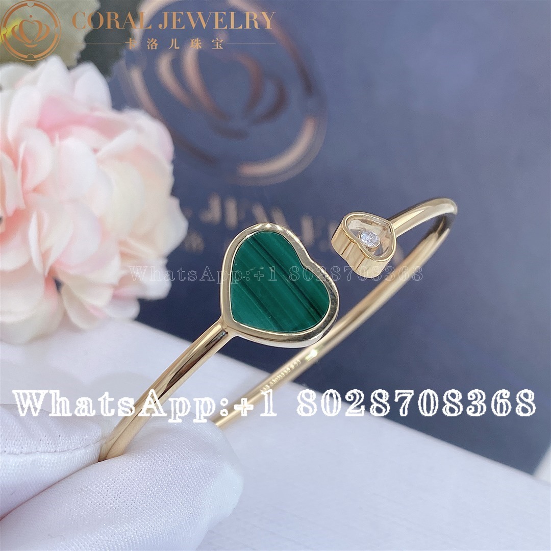 Chopard Happy Hearts Rose Gold Malachite Diamond Bangle 857482 5105 Coral (5)