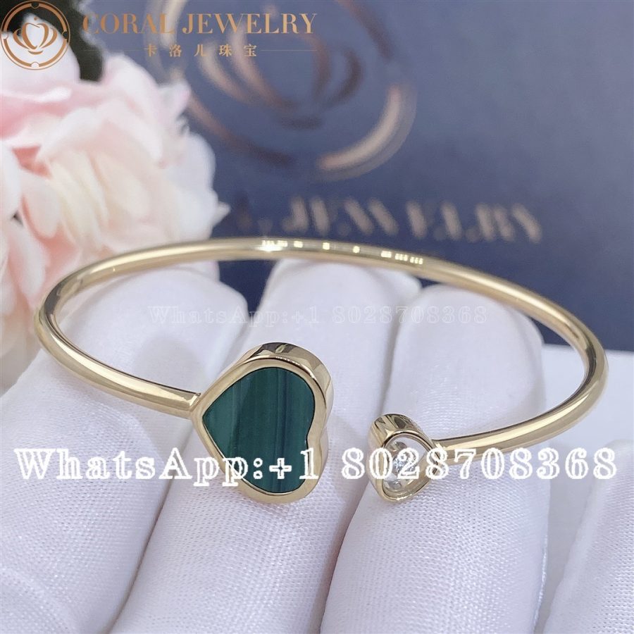 Chopard Happy Hearts Rose Gold Malachite Diamond Bangle 857482 5105 Coral (7)