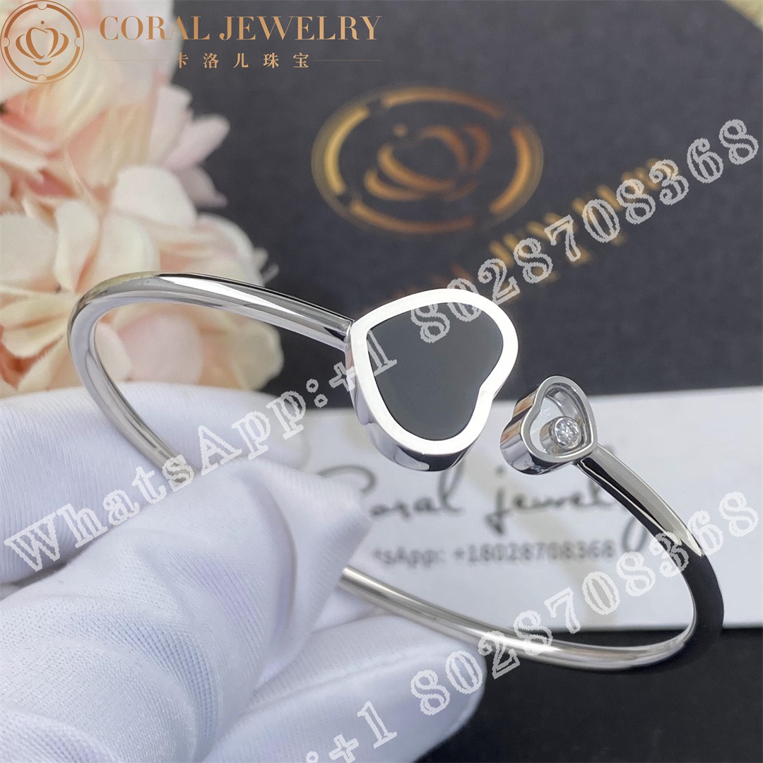 Chopard Happy Hearts White Gold Onyx Diamond Bangle 857482 1202 Coral (10)