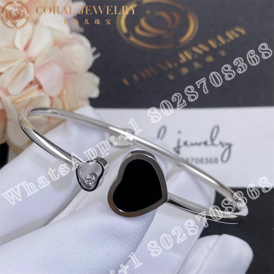 Chopard Happy Hearts White Gold Onyx Diamond Bangle 857482 1202 Coral (7)