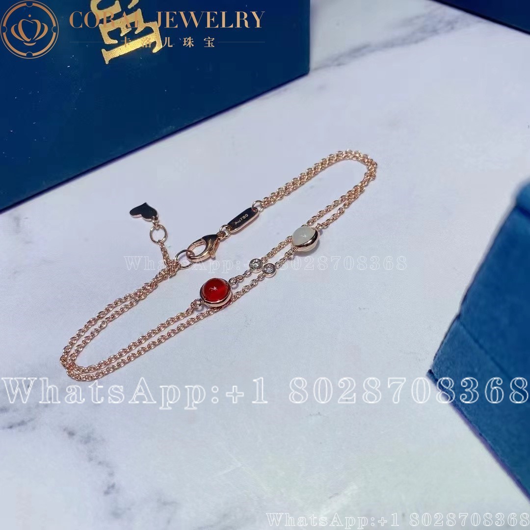 Piaget Possession Bracelet Rose Gold Carnelian Diamond Bracelet G36pb200 Coral (1)