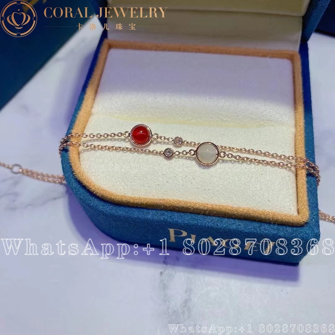 Piaget Possession Bracelet Rose Gold Carnelian Diamond Bracelet G36pb200 Coral (2)