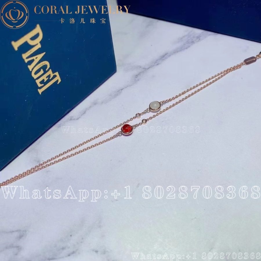 Piaget Possession Bracelet Rose Gold Carnelian Diamond Bracelet G36pb200 Coral (6)