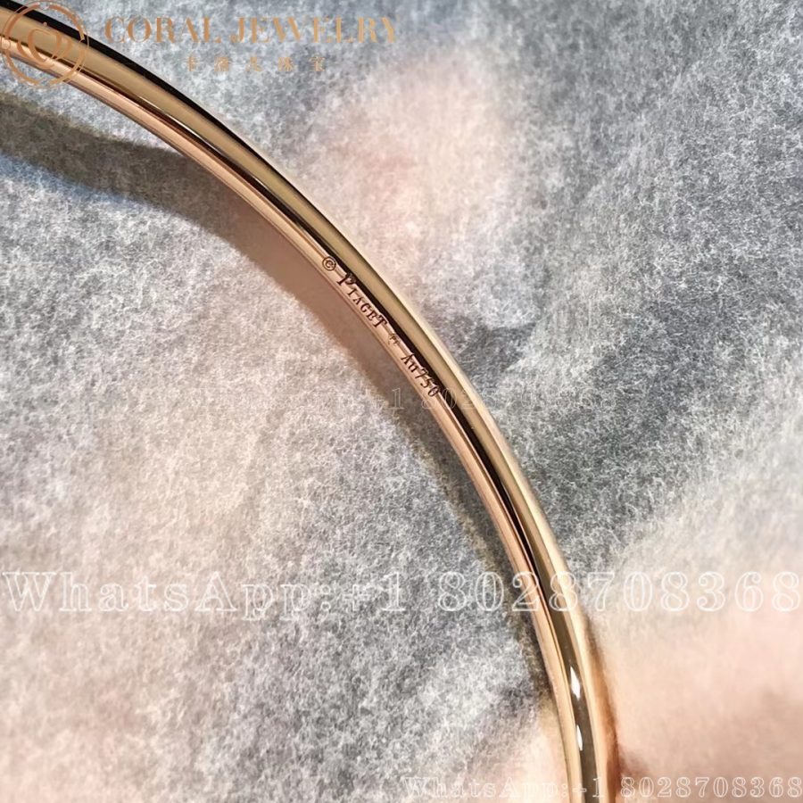 Piaget Possession Open Bangle Bracelet Rose Gold Carnelian Coral (4)