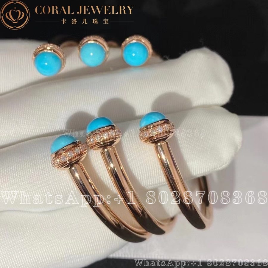 Piaget Possession Open Bangle Bracelet Rose Gold Turquoise Diamond G36pa200 Coral (2)