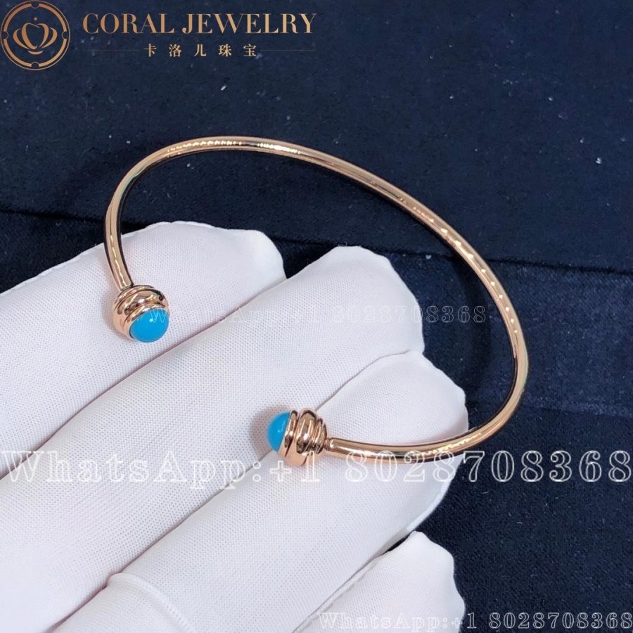 Piaget Possession Open Bangle Bracelet Rose Gold Turquoise G36pc800 Coral (6)