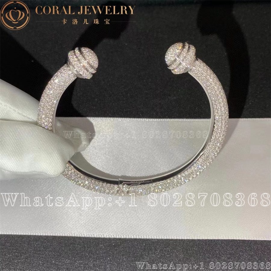 Piaget Possession White Gold Diamond Open Bangle Bracelet G36pv600 Coral (17)