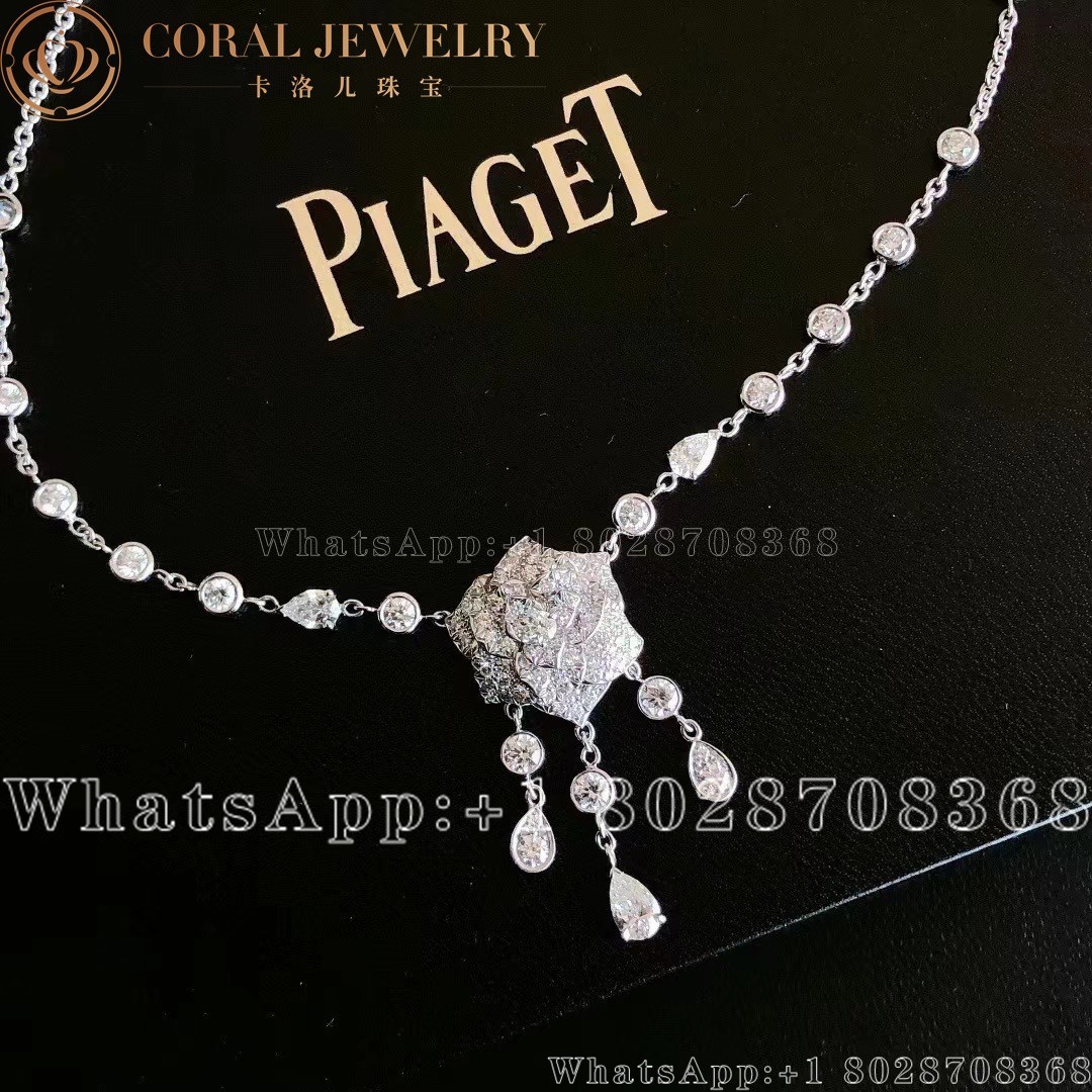 Piaget Rose Necklace White Gold Diamond Necklace G37u9600 Coral (1)