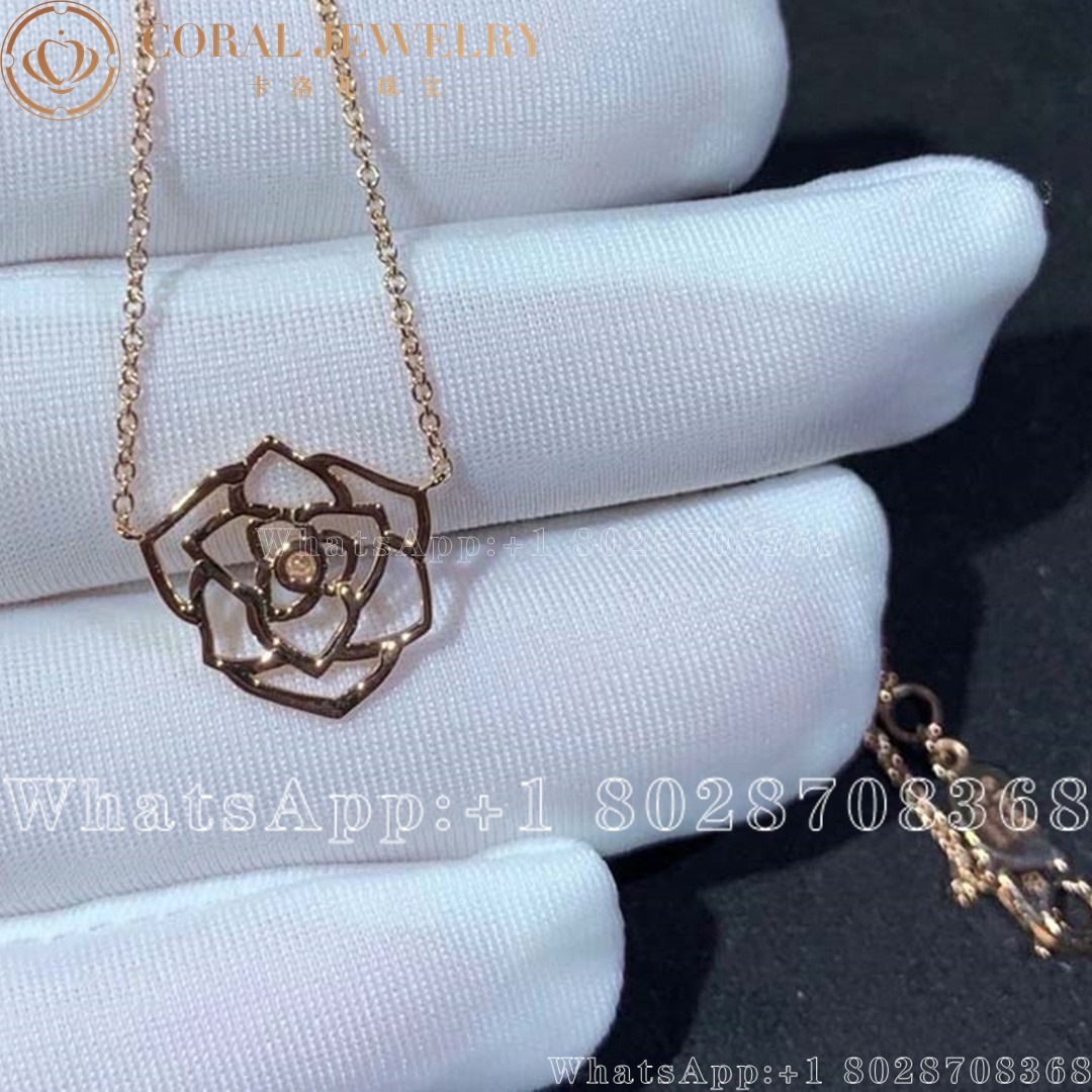 Piaget Rose Pendant Rose Gold Diamond Pendant G33u0800 Coral (4)