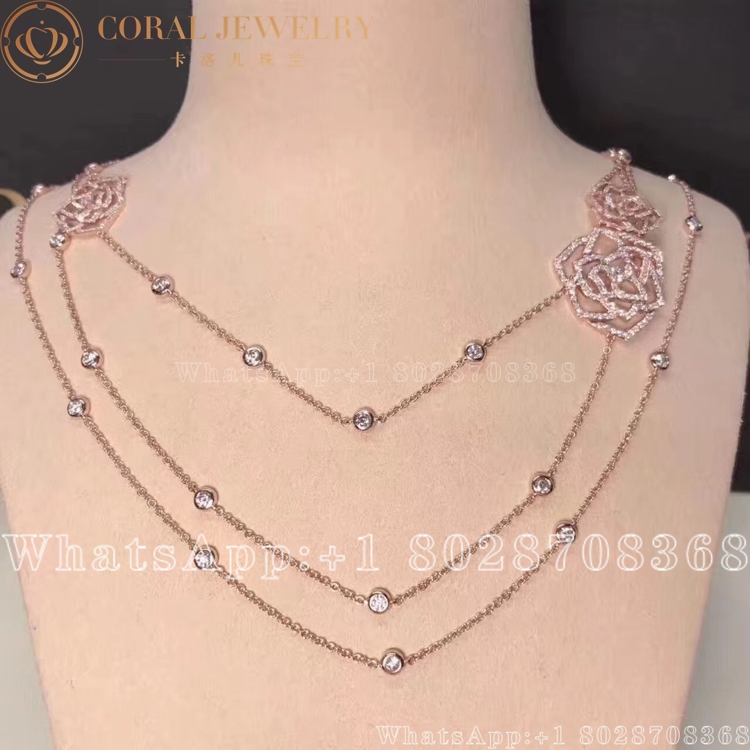 Piaget Rose Rose Gold Diamond Long Necklace G37u9700 Coral (1)