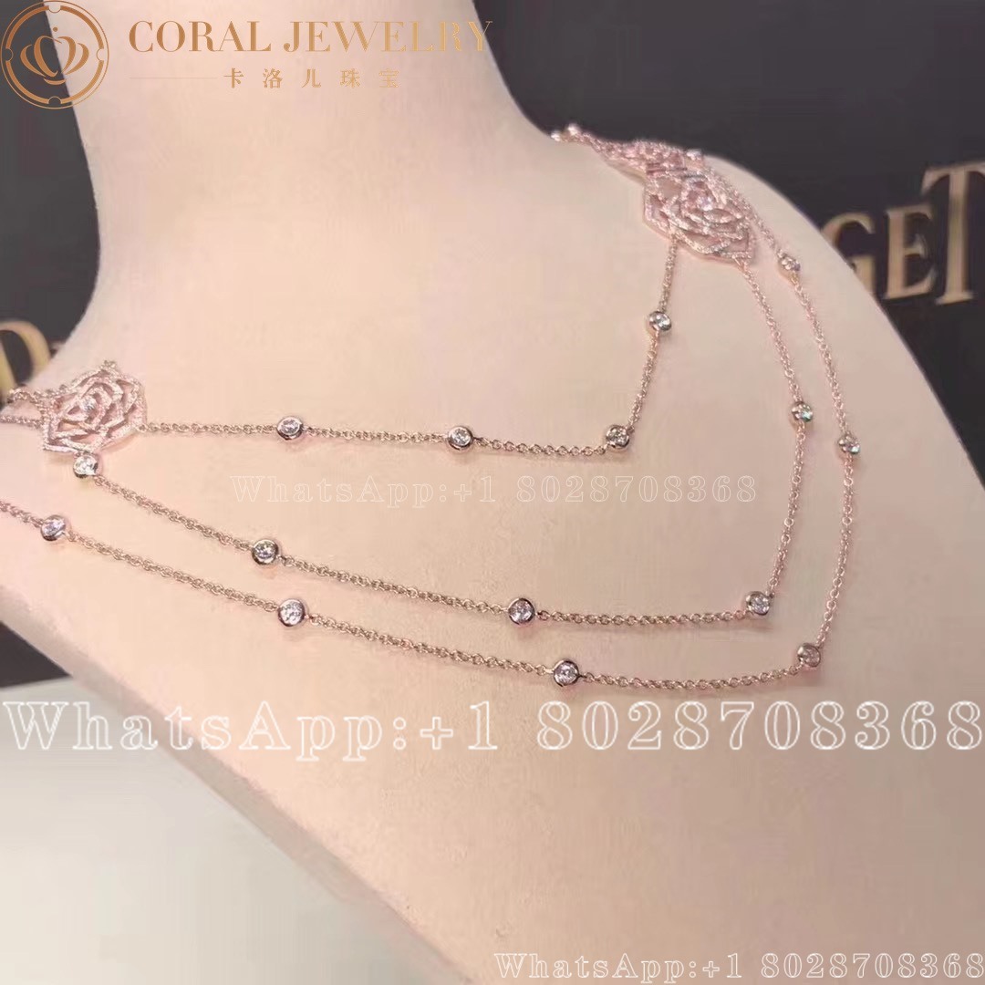 Piaget Rose Rose Gold Diamond Long Necklace G37u9700 Coral (2)