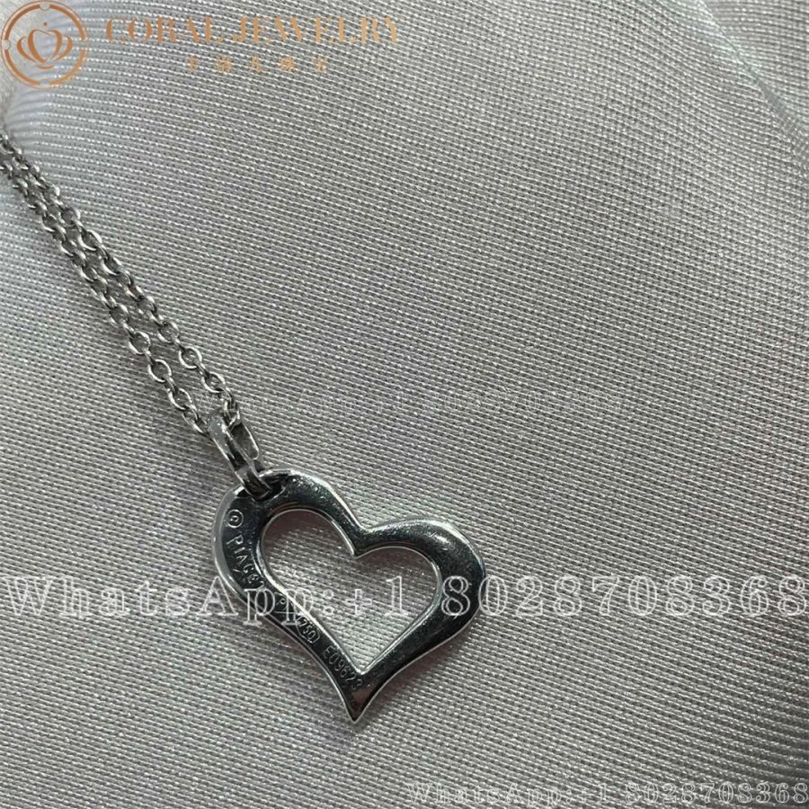 Piaget Diamond Heart Necklace In 18k White Gold 0 24 Ct Coral (7)