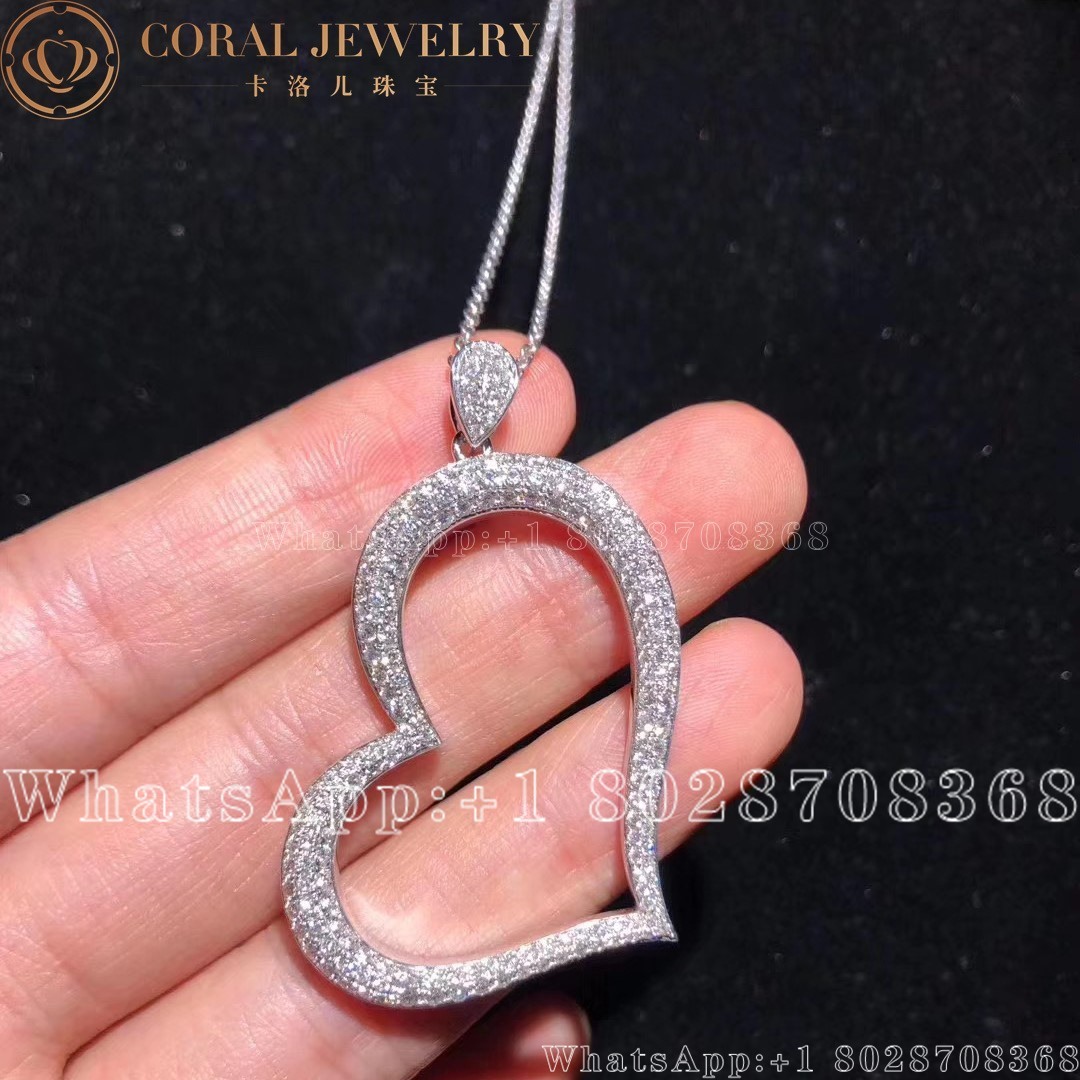 Piaget Diamond Heart Necklace White Gold Pendant G33h0700 Coral (2)