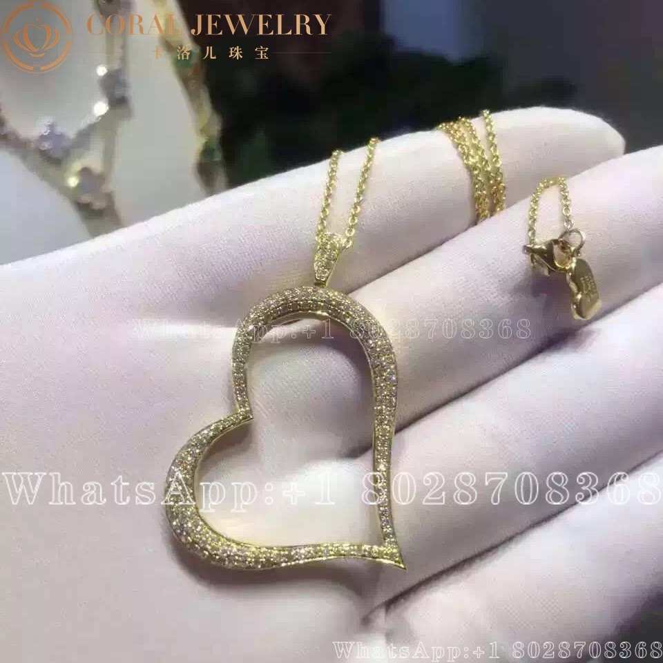 Piaget Diamond Heart Necklace Yellow Gold Pendant G33h1600 Coral (1)