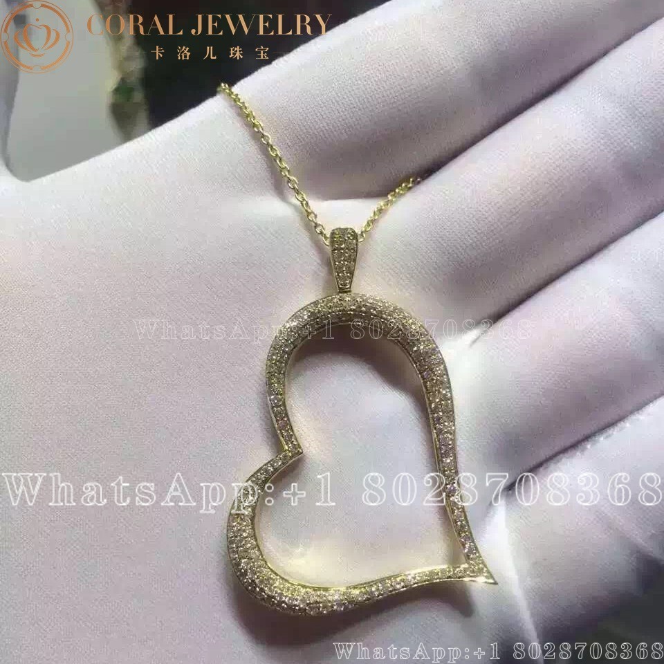 Piaget Diamond Heart Necklace Yellow Gold Pendant G33h1600 Coral (2)