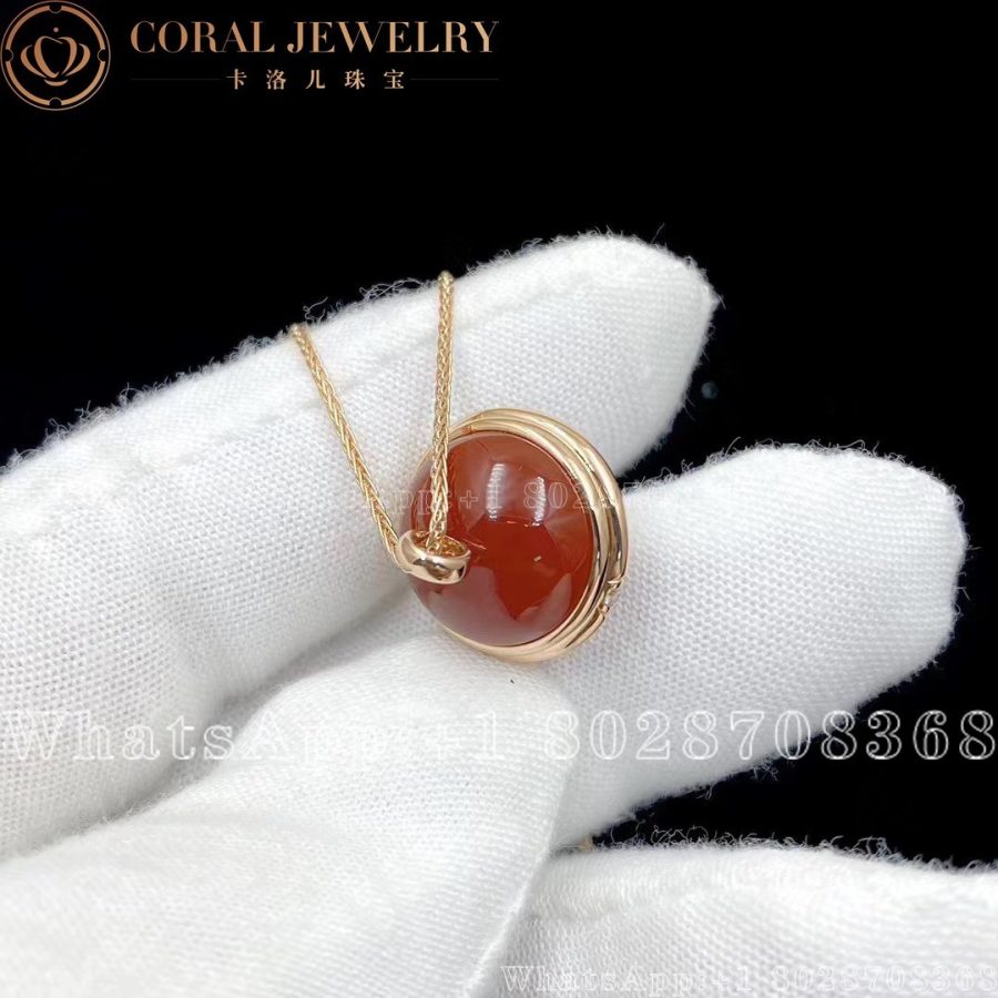 Piaget Possession Pendant Rose Gold Carnelian Diamond Pendant G33pa500 Coral (11)