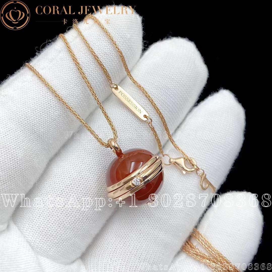 Piaget Possession Pendant Rose Gold Carnelian Diamond Pendant G33pa500 Coral (6)