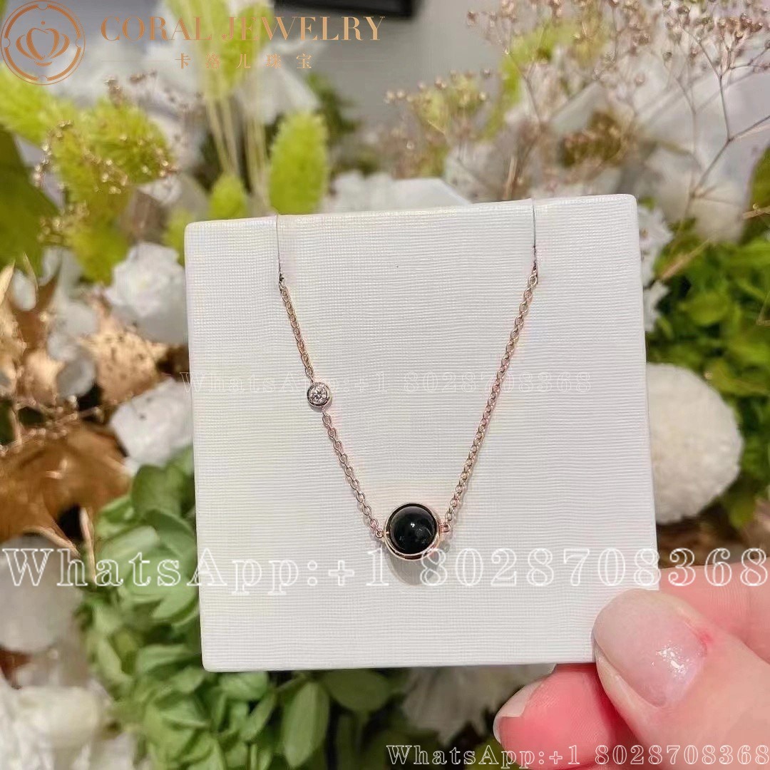 Piaget Possession Pendant Rose Gold Onyx Diamond Pendant G33pb100