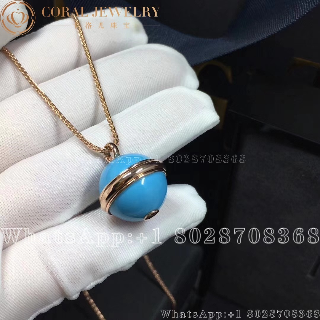 Piaget Possession Pendant Rose Gold Turquoise Diamond Pendant G33pa400 Coral (1)