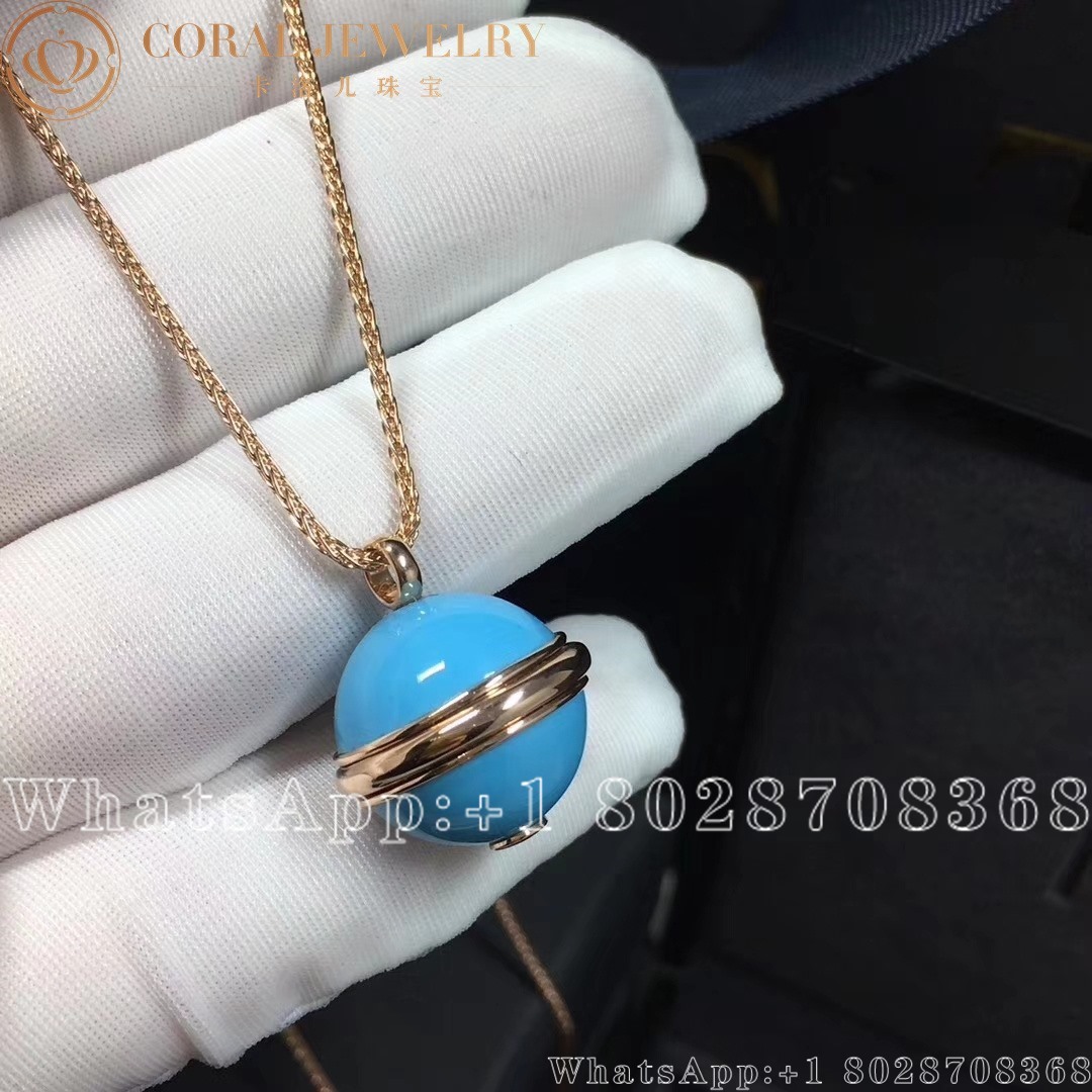 Piaget Possession Pendant Rose Gold Turquoise Diamond Pendant G33pa400 Coral (6)