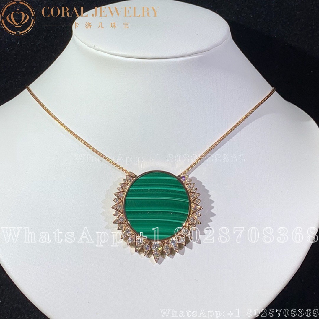 Piaget Sunlight Pendant Rose Gold Malachite Diamond Pendant G33l2g00 Coral (1)