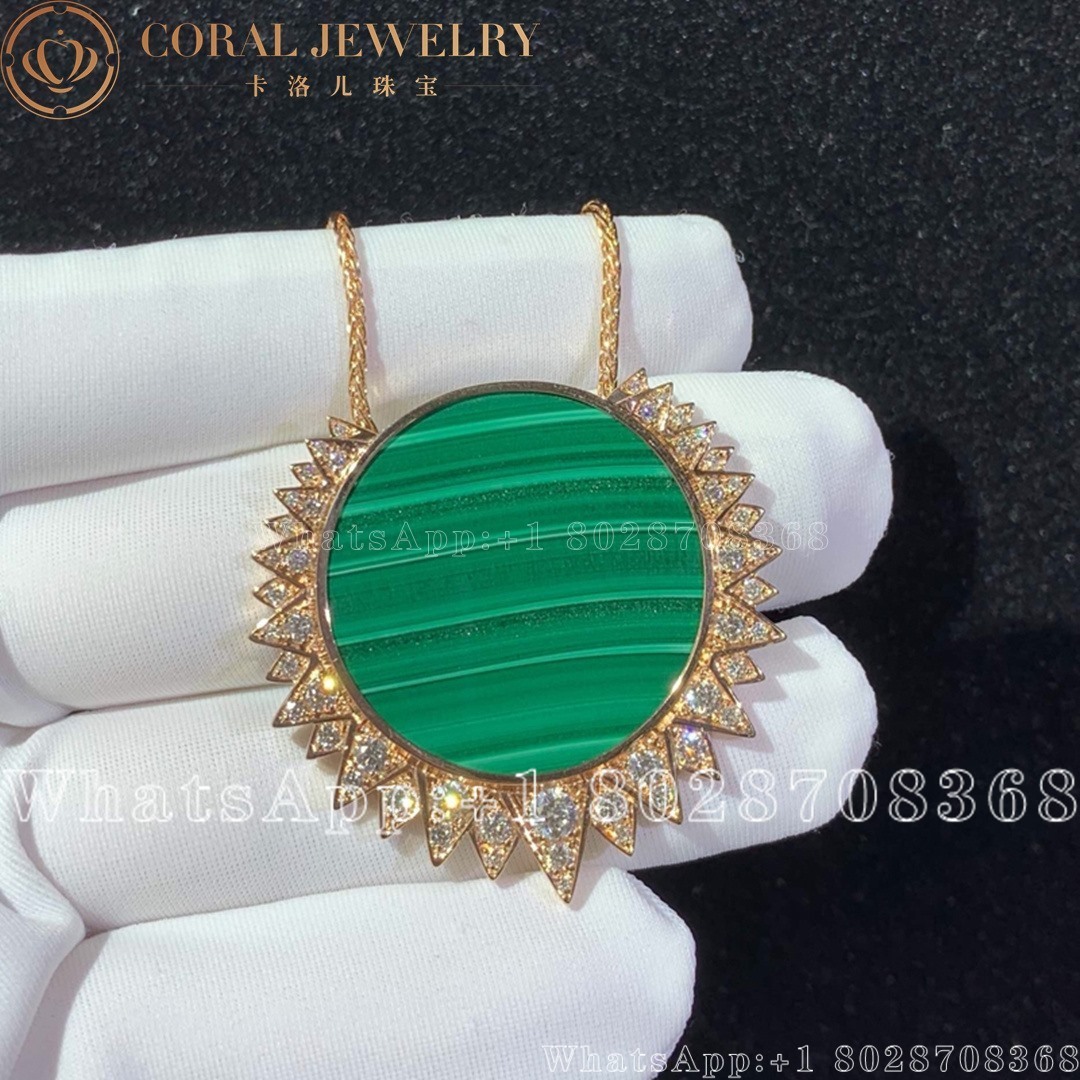 Piaget Sunlight Pendant Rose Gold Malachite Diamond Pendant G33l2g00 Coral (4)