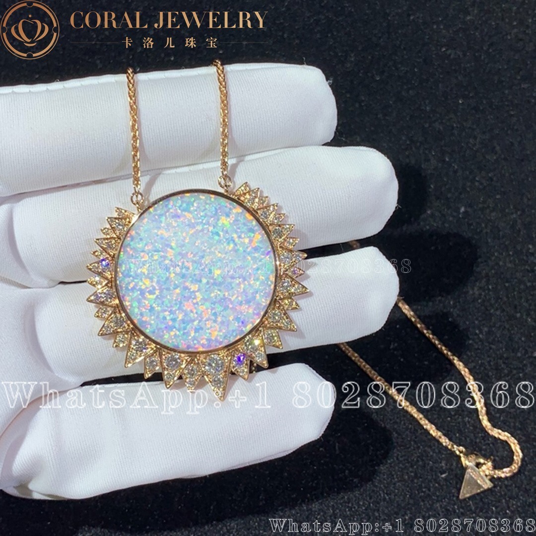 Piaget Sunlight Pendant Rose Gold White Opal Diamond Pendant G33l1g00 Coral (1)