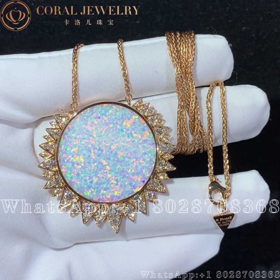 Piaget Sunlight Pendant Rose Gold White Opal Diamond Pendant G33l1g00 Coral (3)