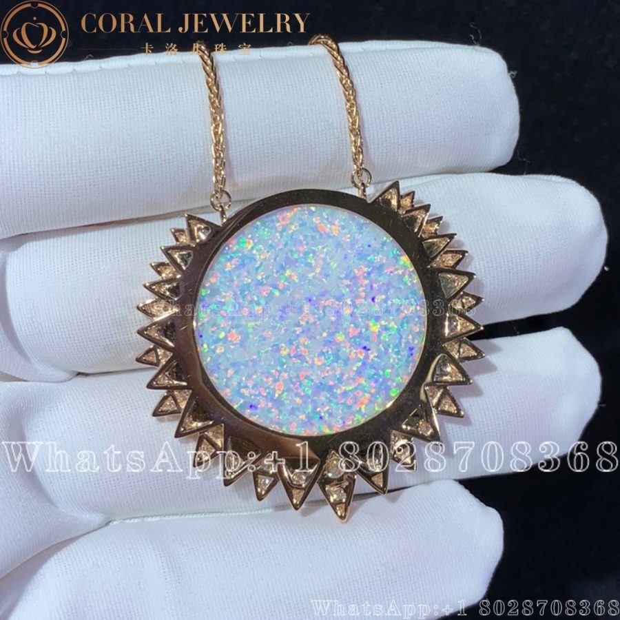 Piaget Sunlight Pendant Rose Gold White Opal Diamond Pendant G33l1g00 Coral (4)