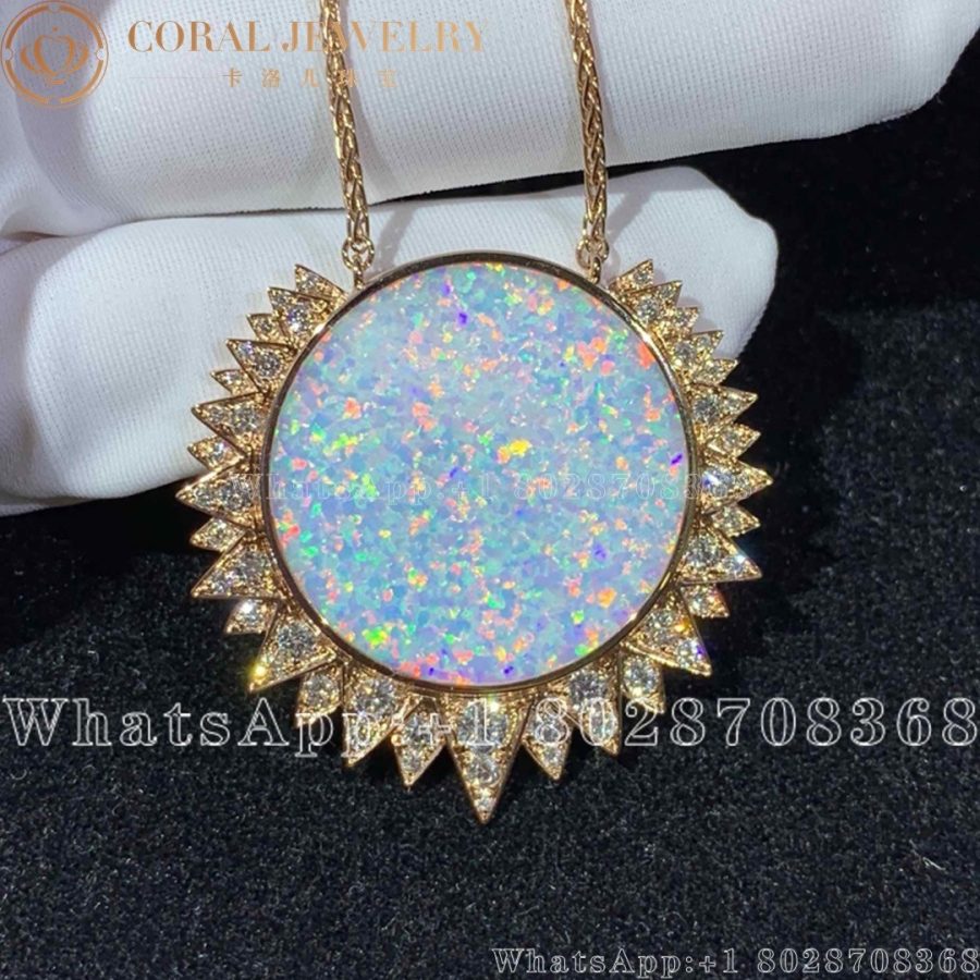 Piaget Sunlight Pendant Rose Gold White Opal Diamond Pendant G33l1g00 Coral (7)