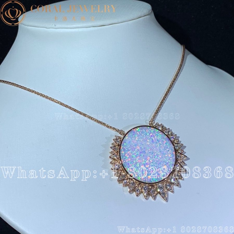 Piaget Sunlight Pendant Rose Gold White Opal Diamond Pendant G33l1g00 Coral (8)