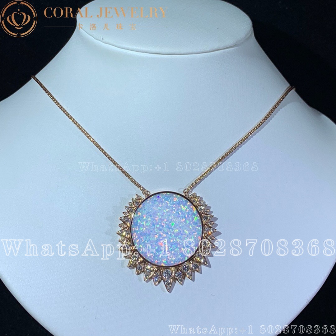 Piaget Sunlight Pendant Rose Gold White Opal Diamond Pendant G33l1g00 Coral (9)