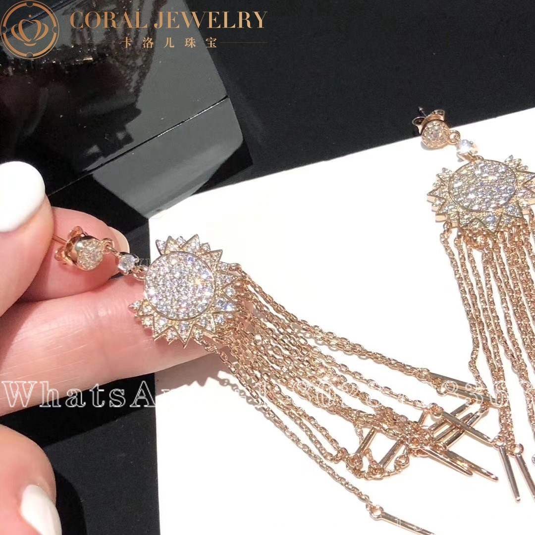 Piaget Sunlight Rose Gold Diamond Chain Earrings G38l9c00 Coral (2)